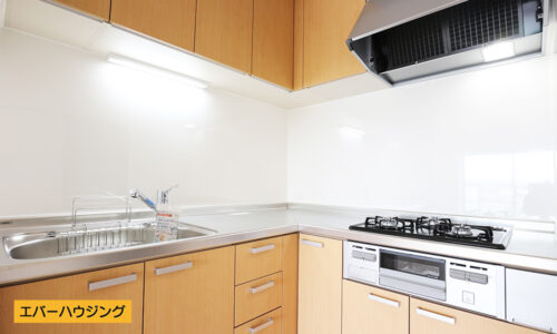 システムキッチンは使いやすいL字型♪ 作業効率が上がるので家事もしやすくなりますね。