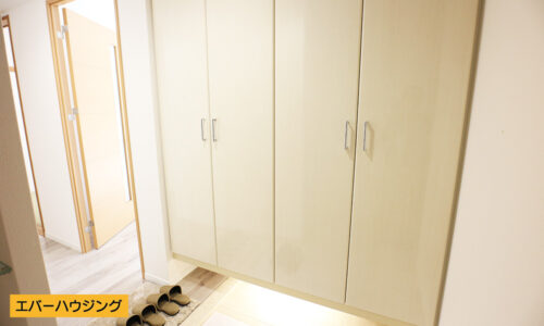 玄関の足元にはフットライト付き。