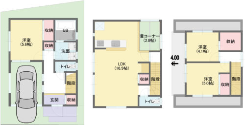 建物プラン例　建物面積　90.89㎡