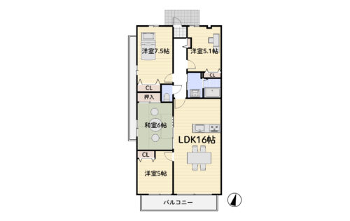 4LDK/専有面積：79.87㎡（24.14坪）