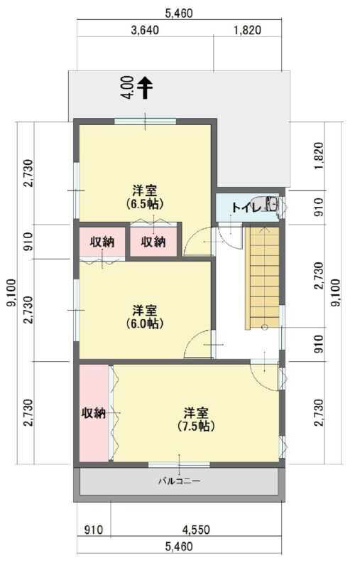 B号地参考プラン例：2階床面積46.37㎡ 参考金額：1721万円（税込）(間取)