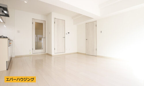 南東向きで明るい室内♪ リビングは広々１１帖です。淡い色の床材なのでお部屋の雰囲気も明るいです♪