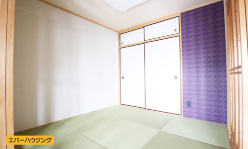 和室４．５帖のお部屋。畳スペースがあると、お子様の遊び場に活用できますね♪