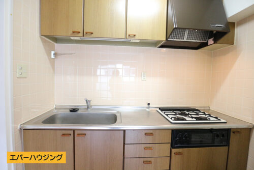 火加減の調節がしやすいガスコンロ、3口タイプです。