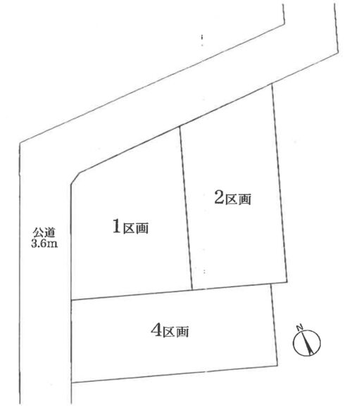 1区画：102.24㎡ 2区画：106.47㎡ 4区画：102.68㎡